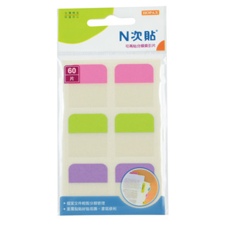 【喵舍文房具】鶴屋 N次貼/書寫型 可再貼分類 索引片28x25mm 60片/10張 66533