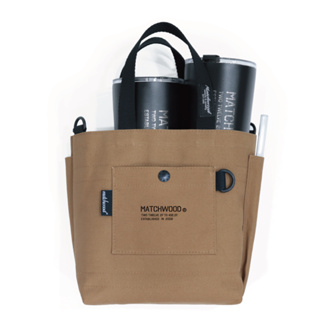 Matchwood 2cups Bottle Bag 兩杯裝水壺袋 棕色款 軍事字體風格設計 官方賣場