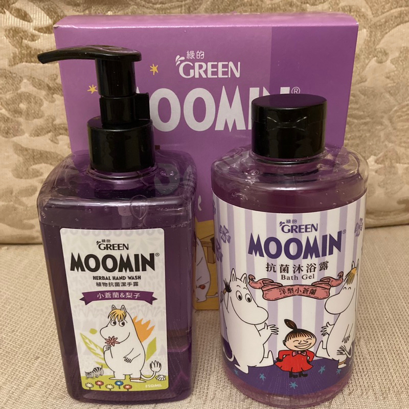 中化 中化生《綠的 MOOMIN 植物抗菌潔手露+抗菌沐浴露》股東會紀念品 嚕嚕米 - 全新