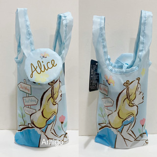 迪士尼正版授權 愛麗絲 Alice 愛莉絲 輕便手提飲料袋 摺疊 收納袋 水壺袋 水壺套 飲料袋 環保袋 手搖杯飲料袋