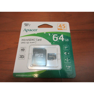 全新未拆 Apacer 宇瞻 64GB MicroSDXC UHS-I Class10 記憶卡 原廠公司貨