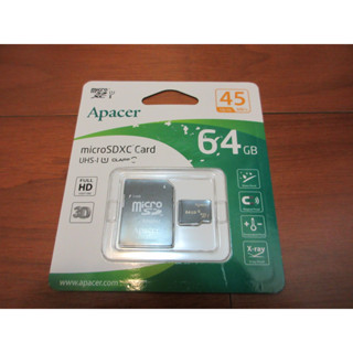 全新未拆 Apacer 宇瞻 64GB MicroSDXC UHS-I Class10 記憶卡 原廠公司貨