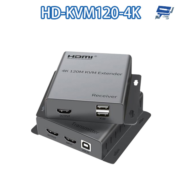 昌運監視器 HD-KVM120-4K 4K HDMI 120米 KVM 網路延長器 最遠可達120M