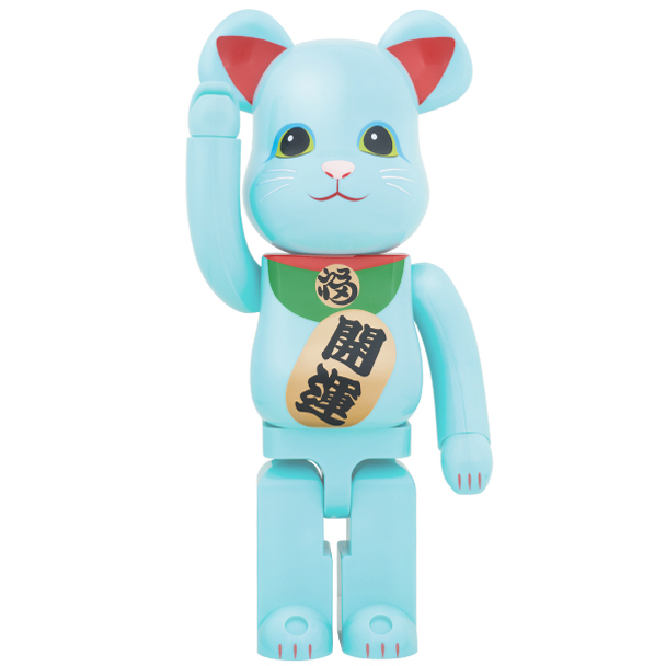 Image.台中逢甲店 BE@RBRICK BEARBRICK 1000% 藍色開運招財貓 夜光版