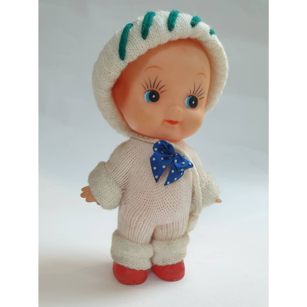 D-12 現況品 ： 早期 昭和 Q比 娃娃 白色毛衣 KEWPIE DOLL 老娃娃 　天富玩具店