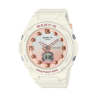 【CASIO BABY-G】夏日繽紛色調海洋風數位運動腕錶-粉嫩白/BGA-320-7A1/台灣總代理公司貨享一年保固