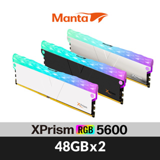 v-color全何 XPrism系列 DDR5 5600 96G(48GX2)RGB 桌上型超頻記憶體(黑/白/銀)