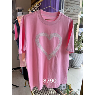 高級感粉色印花短袖T恤女2023年夏季新款寬鬆減齡漂亮洋氣上衣潮
