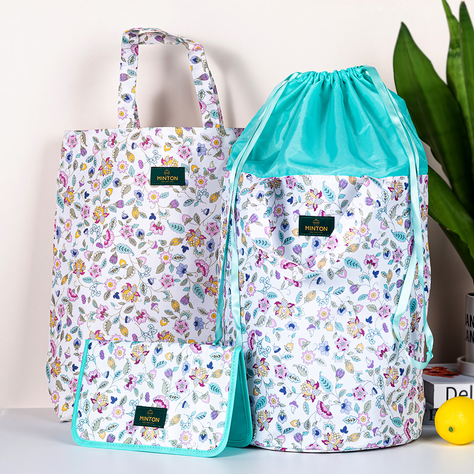 ♡Gracieux♡ 日本 限定 MINTON 花卉 托特包 手提袋 束口包 便當袋 化妝包 小物包 媽媽包