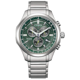 CITIZEN 星辰 鈦 光動能計時手錶-綠 AT2530-85X