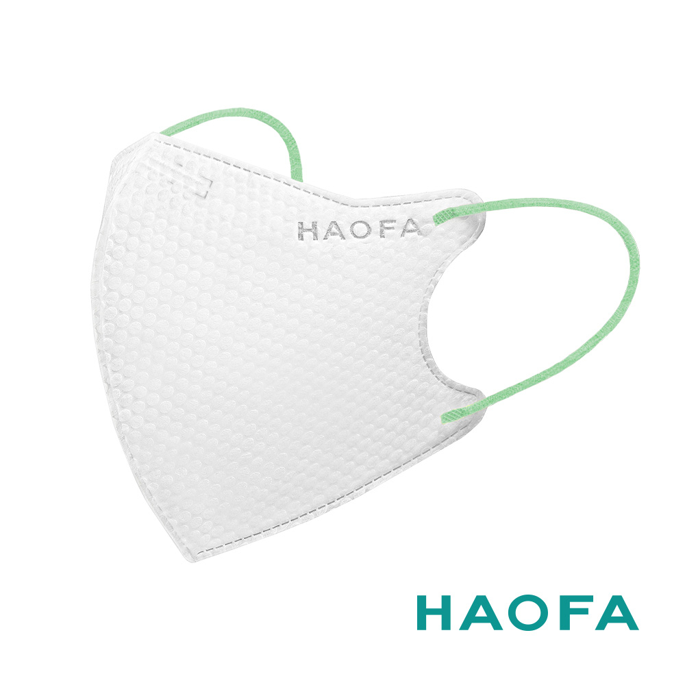 HAOFA氣密型99%防護醫療N95口罩彩耳款-薄荷綠(10入)