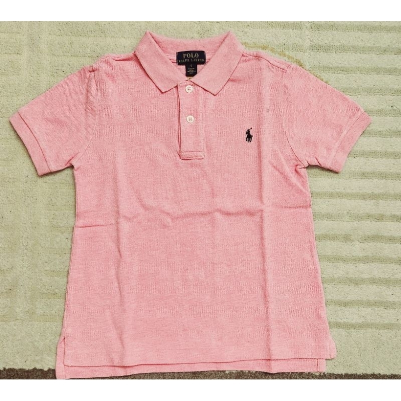 polo ralph lauren 兒童短袖polo衫 粉色 小馬logo 5 二手極新