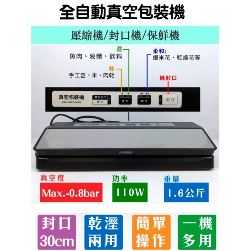 超取免運✅全自動真空包裝機✅乾濕兩用 封口機 小型真空包裝機UV-M285 真空機 手工皂包裝 家庭乾濕品皆宜 ㄧ機多用