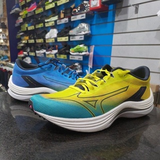 MIZUNO WAVE REBELLION FLASH 男款 跑鞋 J1GC233551 黃藍 陰陽鞋 輕量 舒適
