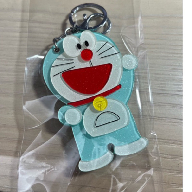 哆啦A夢隨身小鏡子 吊飾 藍色 鑰匙圈