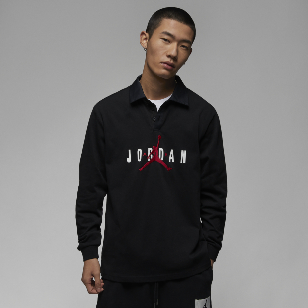 S.G Nike Jordan Essentials DV7655-010 黑 紅 飛人 欖球上衣 POLO衫 男子