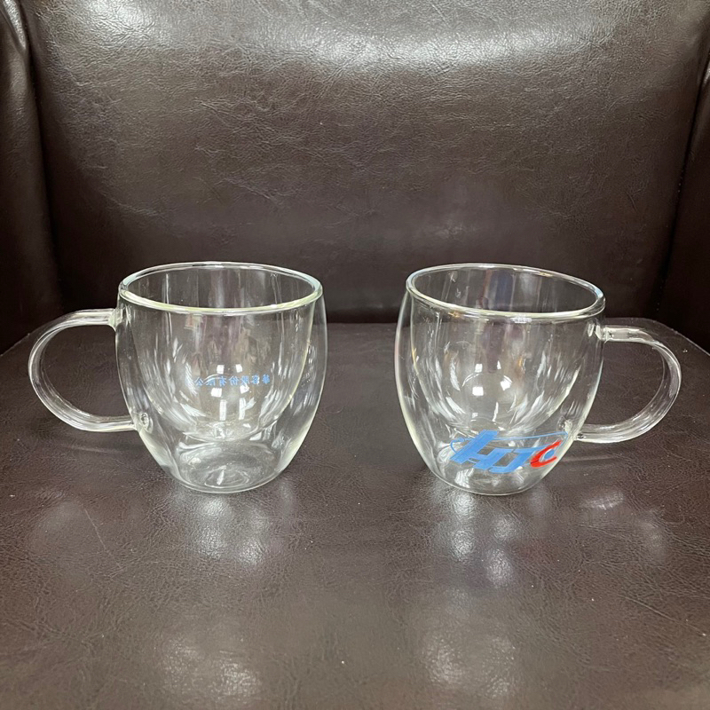 全新 雙層耐熱玻璃杯 有耳杯 杯子 玻璃杯 250ml (二入) 水杯 耐熱玻璃 華容 HJC