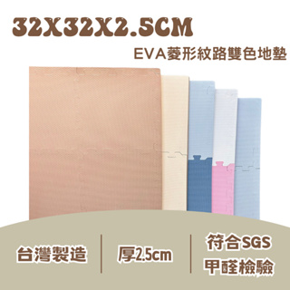 100%台灣製 符合甲醯胺檢驗 EVA 32*32*2.5 EVA地墊 地墊 瑜珈墊 防撞 雙面紋路地墊