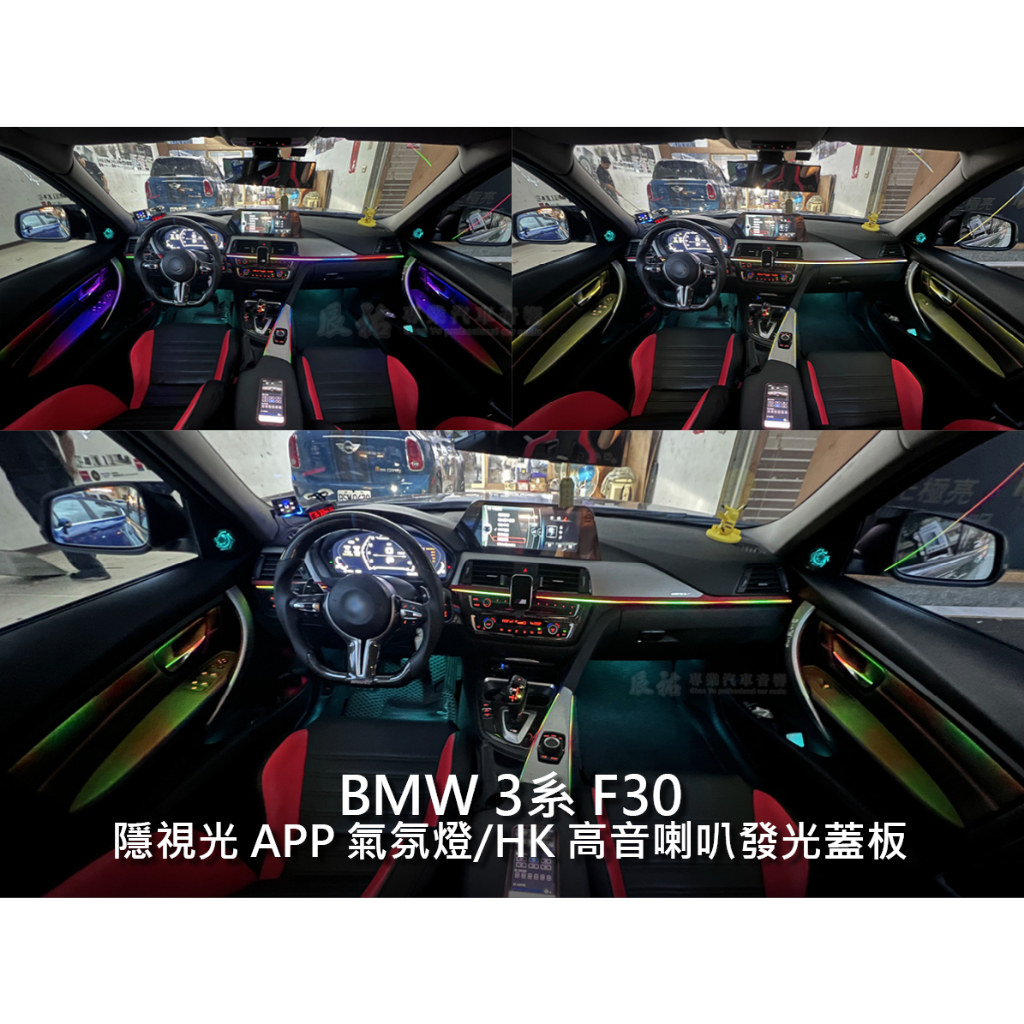 BMW 3系 F30 隱視光氣氛燈 HK高音喇叭發光蓋板