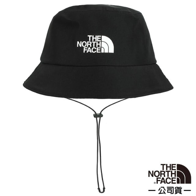 【The North Face】中性 防水透氣遮陽登山健行圓盤帽(可調節帽帶) 休閒帽 漁夫帽_黑_5FXK