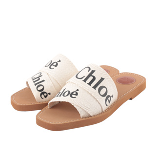 CHLOE WOODY FLAT MULE平底拖鞋(白色) CHC22U1888Z3101