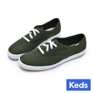 【Keds】CHAMPION 品牌經典帆布休閒鞋-橄欖綠 (9233W110384)