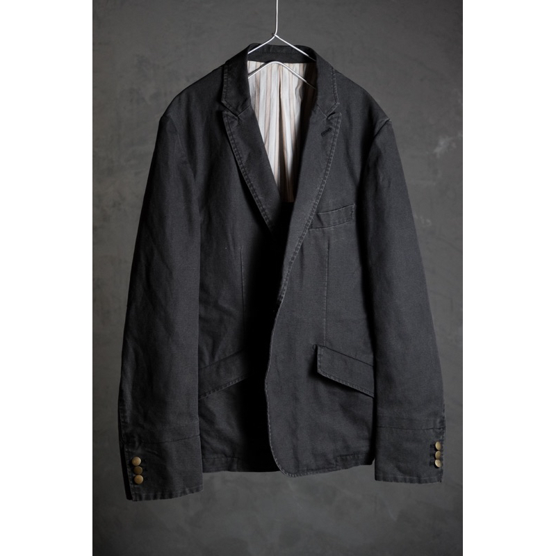 PPFM 00’s Cotton Linen Blazer Jacket 日本早期街牌 棉麻混紡西裝外套 主鈕釦缺失