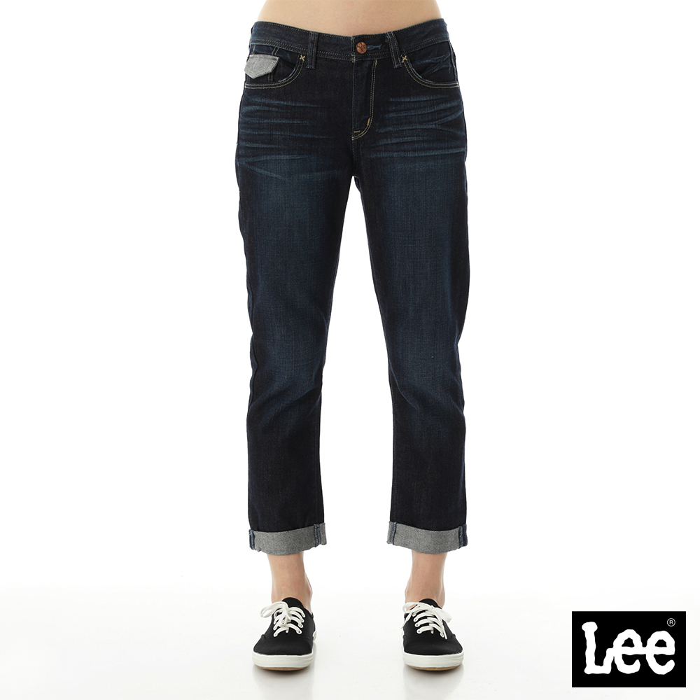 Lee 401 中腰標準小直筒牛仔褲 女 Modern 深藍洗水LL130315D28