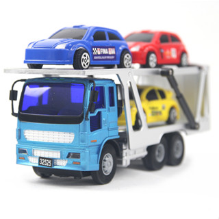 寶盟 模擬磨輪動力車系列-拖車加三臺跑車組合 玩具車