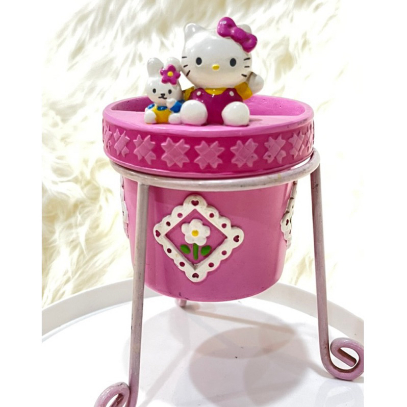 日本進口Hello Kitty鐵器架高波麗材質花器盆組展示品釋出🐢⚓️者勿購