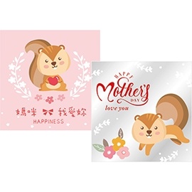 【馥品屋】禮品貼紙 甜蜜小松鼠 6枚 母親節