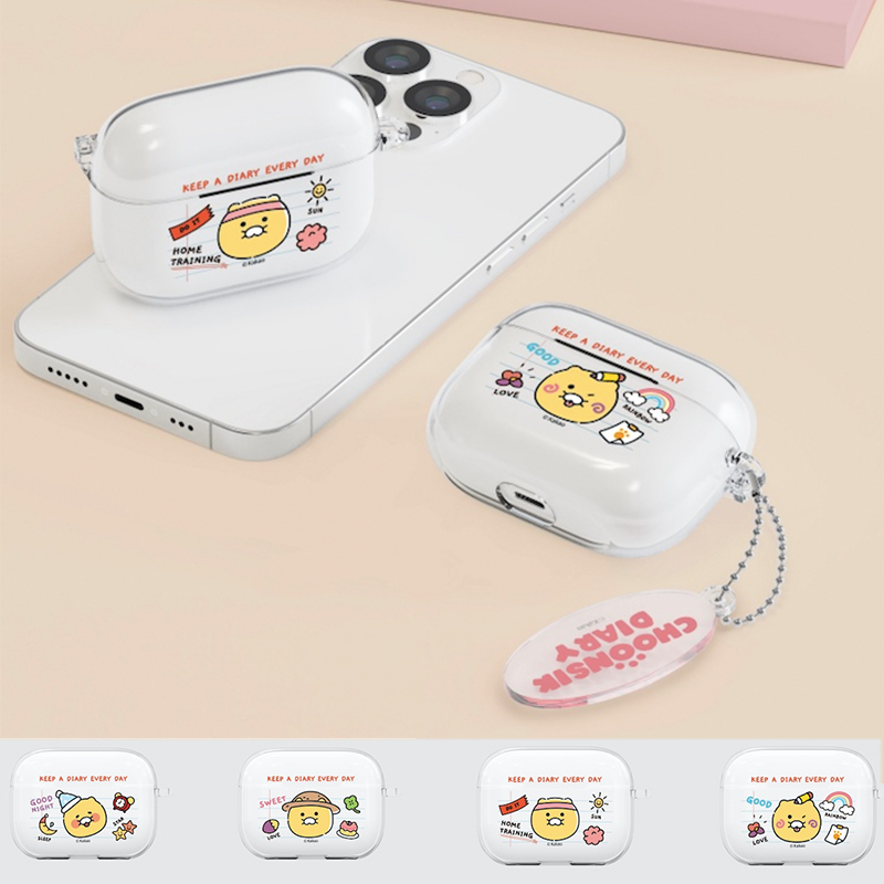 韓國代購 kakao 春植 Choonsik 萊恩 屁桃 蘋果 Airpods pro2代 3 耳機保護套 透明防摔殼