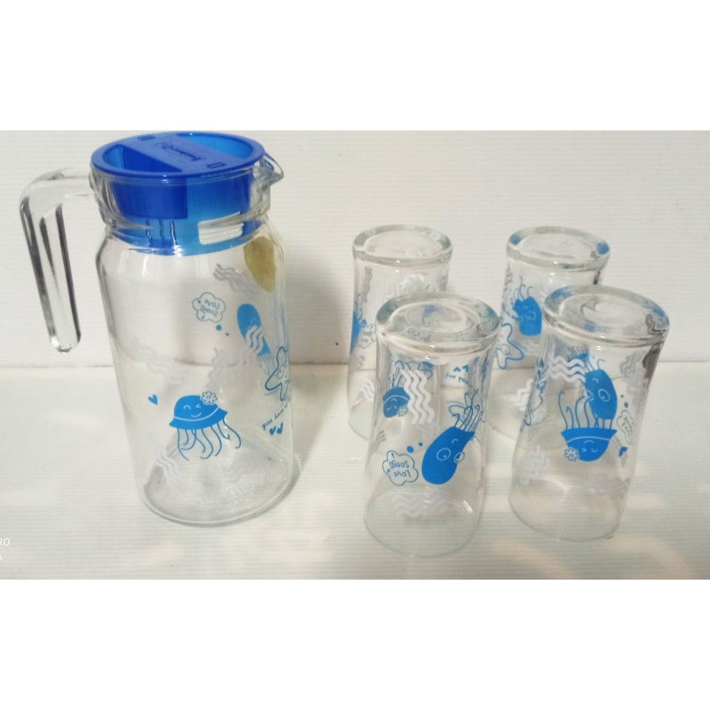 法國Luminarc樂美雅玻璃水壺水杯組  5件套一壺四杯組