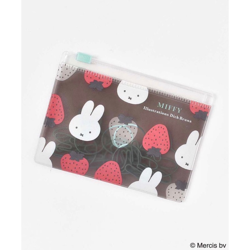 🍓摩卡熊日貨屋🇯🇵現貨🌟日本Miffy米飛兔草莓系列夾鏈袋 內附12枚米飛兔造型迴紋針 米菲兔 Dick Bruna