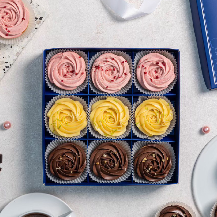 【傳遞幸福】草莓乳酪塔+玫瑰檸檬塔＋蕉香巧克力塔-9入禮盒裝《百貨公司頂級甜點》