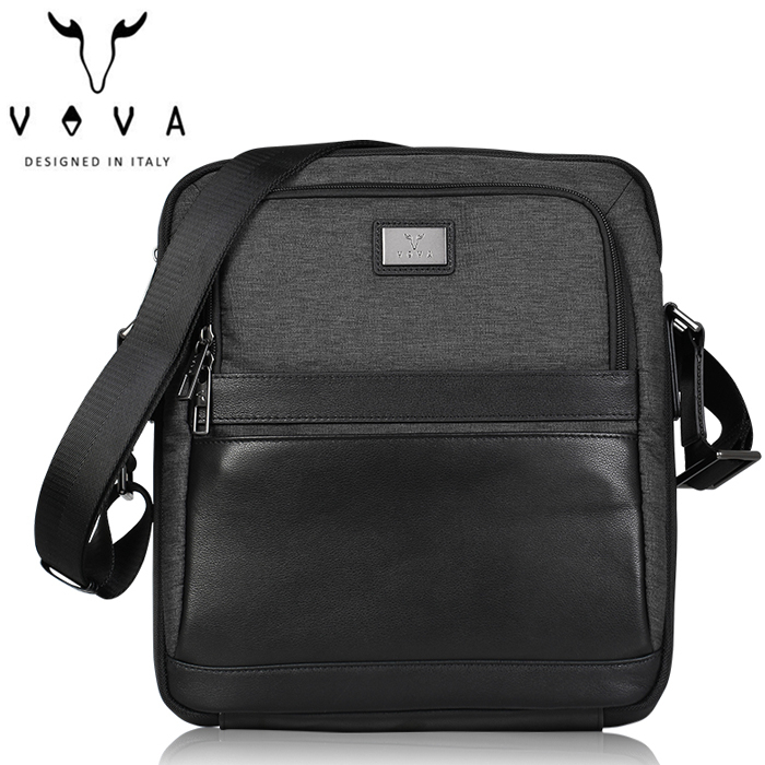 VOVA 凱撒系列 大型直式斜背包 VA129S05BK 斜背包 側背包 黑色 A4文件可