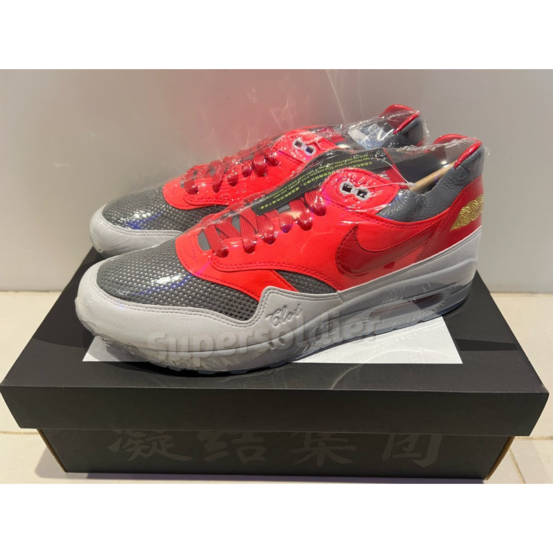 (us9.5)CLOT x Nike Air Max 1 "k.o.d solar red" 死亡之吻3.0聯名