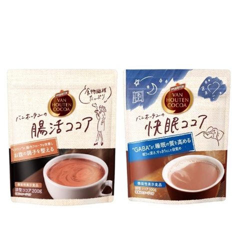 日本 VAN HOUTEN COCOA 片岡 快眠可可粉/腸活可可粉 可可牛奶 巧克力 可可亞 GABA 水溶性膳食纖維