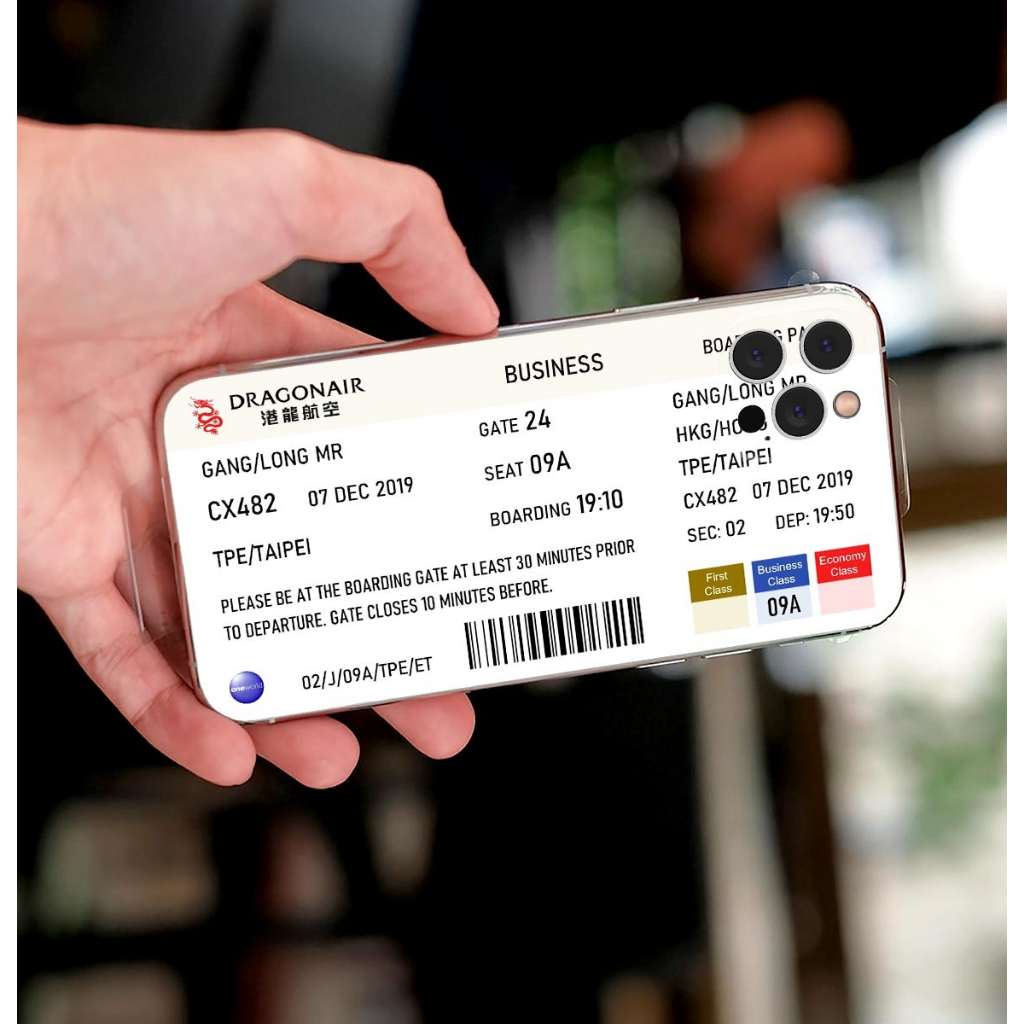 港龍航空KA登機證機票手機殼定制客製化手機殼蘋果三星OPPO小米紅米vivo華碩Sony