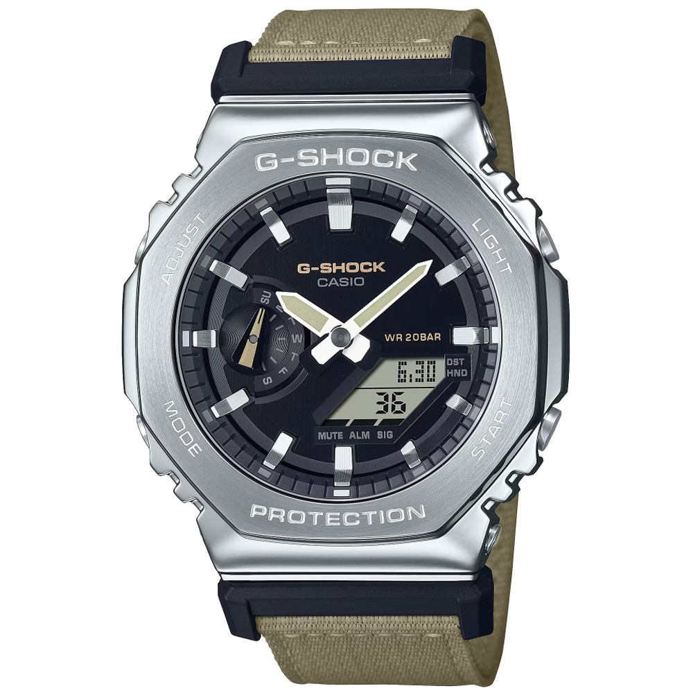 【聊聊甜甜價】CASIO G-SHOCK 農家橡樹 編織雙顯腕錶 GM-2100C-5A