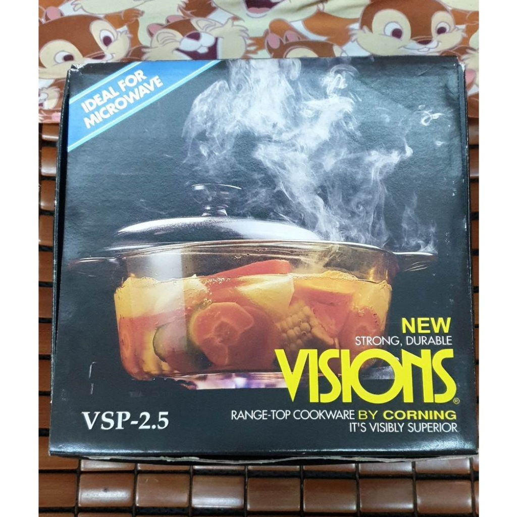 Visions美國康寧 VSP-2.5 晶彩透明鍋 微波 燉煮 附2件 Pyrex康寧碗