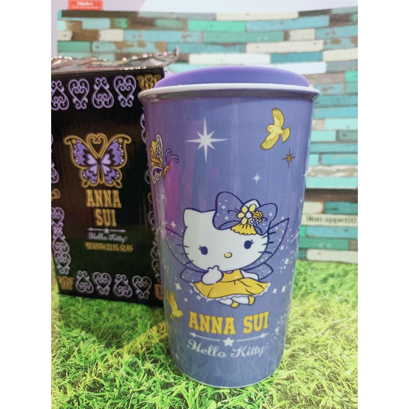 全新現貨/ 7-11 Anna Sui &amp; Hello Kitty 雙層陶瓷馬克杯 隨行杯 咖啡杯