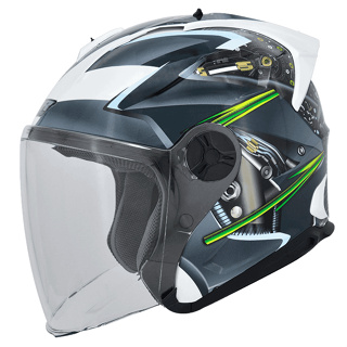 <上雅安全帽>M2R 安全帽 J-X 3 珍珠白 全可拆 抗UV鏡片 浮動鏡片座 半罩
