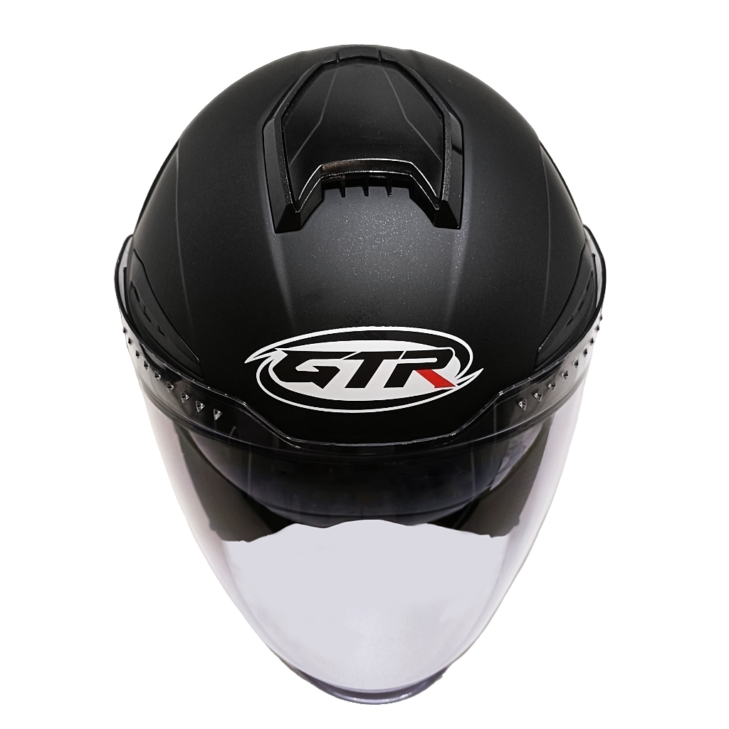 GTR DIAVEL  消光黑 素色 3/4安全帽 內置墨鏡  快拆式鏡片【歐樂免運】