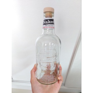 裸雀初次雪莉桶蘇格蘭威士忌空酒瓶Naked whisky玻璃瓶 花瓶