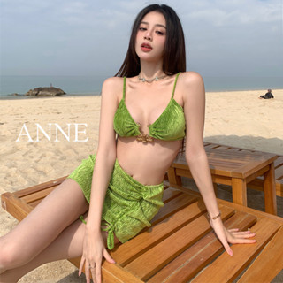ANNE｜出清中｜240降160｜絨面比基尼三件套【AO10158】比基尼 比基尼泳裝 夏天 泳衣 泳裝 性感上衣