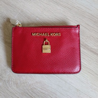 Michael Kors MK新款鎖頭票卡鑰匙錢包-酒紅色-全新 交換禮物