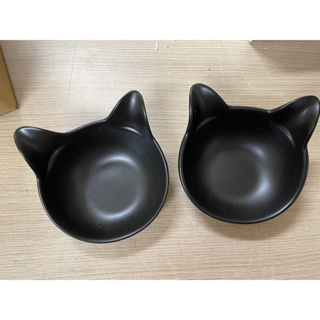 可愛貓頭造型陶瓷碗 共兩個
