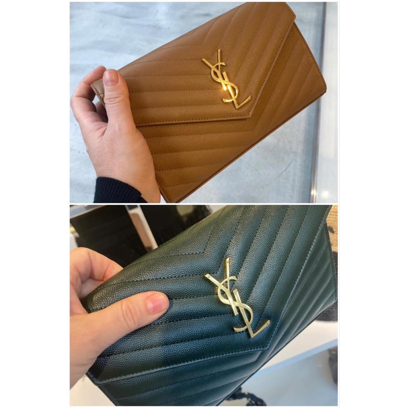 現貨$38500 聖羅蘭 YSL 大款WOC 焦糖/金釦