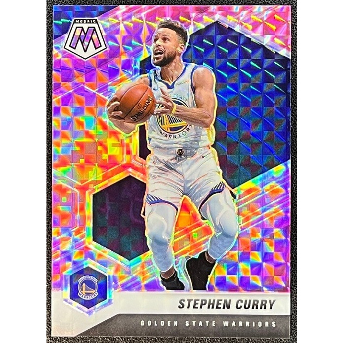 NBA 球員卡 Stephen Curry 2020-21 Mosaic Pink Camo 亮面